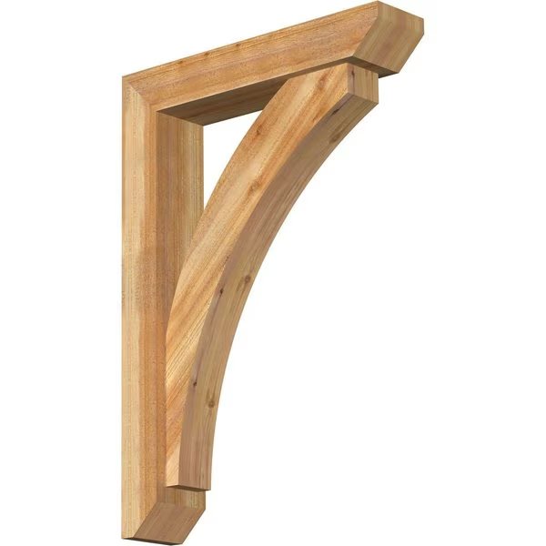 Thorton Slat Rough Sawn Bracket w/ Offset Brace, Western Red Cedar, 6